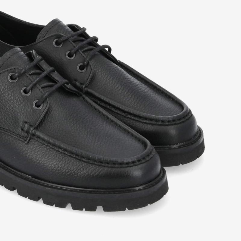 BERLIN DERBY M - GRAINED LEATHER - BLACK